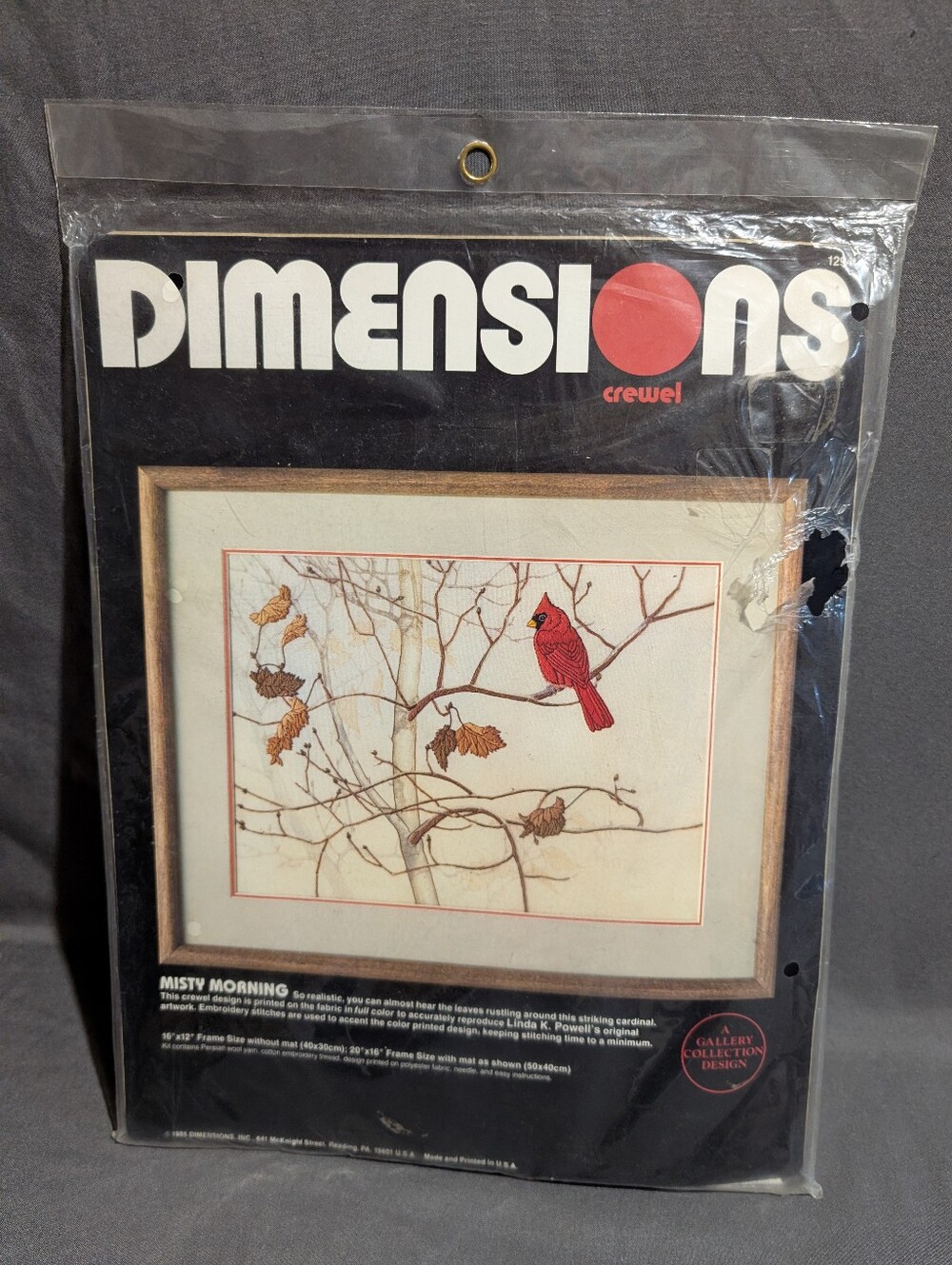 VTG Dimensions Misty Morning Crewel Embroidery Kit # 1294 Cardinal Tree